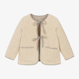 Foque-جاكيت بورغ بوجهين لون بيج للبنات | Childrensalon Outlet