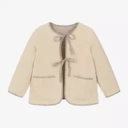 Foque-جاكيت بورغ بوجهين لون بيج للبنات | Childrensalon Outlet