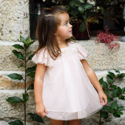 Foque-فستان تول دانتيل وردي للبنات | Childrensalon Outlet