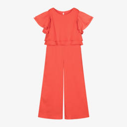 Foque-Атласный комбинезон с крылышками для девочек в алом цвете | Childrensalon Outlet