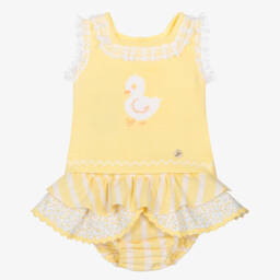 Foque-Girls Sunny Striped Bloomer Ensemble | Childrensalon Outlet