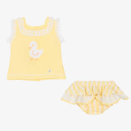 Foque-Girls Sunny Striped Bloomer Ensemble | Childrensalon Outlet