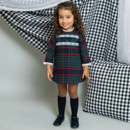 Foque-فستان تارتان قطن لون أخضر | Childrensalon Outlet