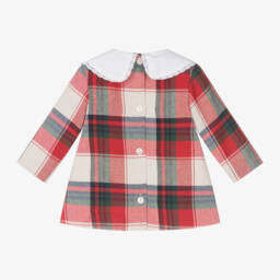 فوكيه-فستان قطن تارتان لون أحمر | Childrensalon Outlet