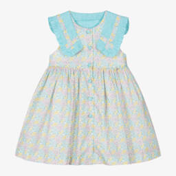 Foque-Платье Бирюзовое Цветочное Очарование для девочек | Childrensalon Outlet