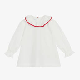 Foque-Girls White Polycotton Blouse  | Childrensalon Outlet