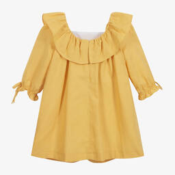 Foque-Желтое льняное платье для девочек | Childrensalon Outlet