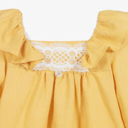 Foque-Желтое льняное платье для девочек | Childrensalon Outlet