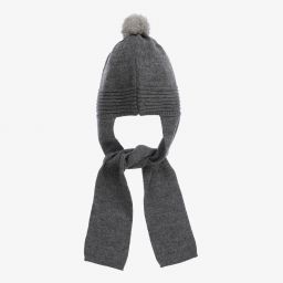 فوكيه-قبعة بوم-بوم محبوكة لون رمادي | Childrensalon Outlet