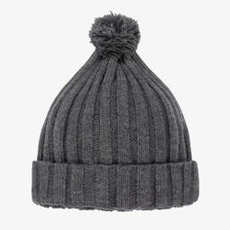 فوكيه-قبعة بوم-بوم أكريليك محبوك لون رمادي داكن | Childrensalon Outlet