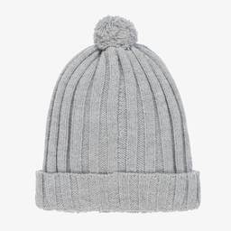 فوكيه-قبعة بوم-بوم أكريليك محبوك لون رمادي | Childrensalon Outlet