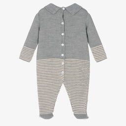 Foque-Grey Knitted Squirrel Babygrow | Childrensalon Outlet