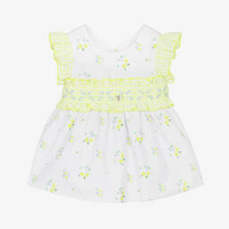 Foque-Летнее платье бело-желтое для девочек | Childrensalon Outlet