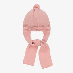 Foque-Pink Knitted Hat & Scarf | Childrensalon Outlet
