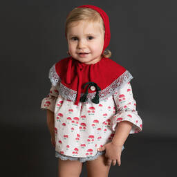 Foque-Red Cotton & Wool Dress Set | Childrensalon Outlet