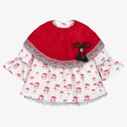 Foque-Red Cotton & Wool Dress Set | Childrensalon Outlet