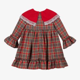 Foque-Red & Grey Checked Dress  | Childrensalon Outlet