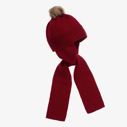 Foque-Red Knit Hat & Scarf | Childrensalon Outlet