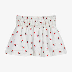 Foque-White Cotton Ladybird Skirt | Childrensalon Outlet