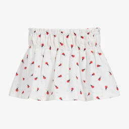 Foque-White Cotton Ladybird Skirt | Childrensalon Outlet