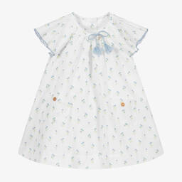 Foque-White Organic Cotton Dress  | Childrensalon Outlet