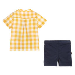 Foque-Yellow & Blue Shorts Set | Childrensalon Outlet