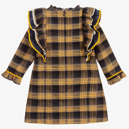 Foque-Yellow & Navy Blue Dress  | Childrensalon Outlet
