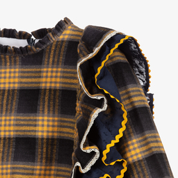 Foque-Yellow & Navy Blue Dress  | Childrensalon Outlet