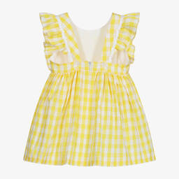 Foque-Yellow & White Checked Dress | Childrensalon Outlet