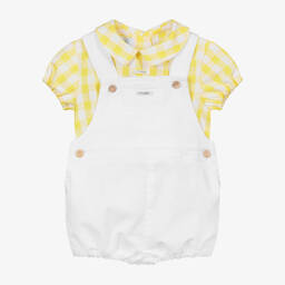 Foque-Желтый топ с белым комбинезоном | Childrensalon Outlet