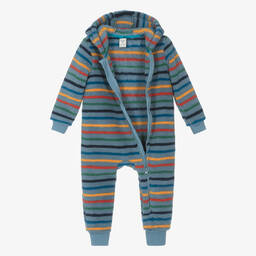 Frugi-Синий флисовый комбинезон в полоску | Childrensalon Outlet