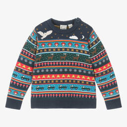 Frugi-Baby Boys Festive Cotton Fair Isle Sweater | Childrensalon Outlet