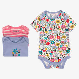Frugi-Baby Girls Cotton Bodyvests (3 Pack) | Childrensalon Outlet