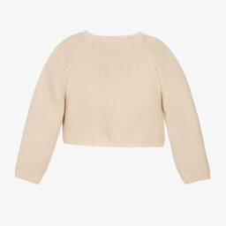 Frugi-Beige Knitted Cotton Baby Cardigan | Childrensalon Outlet