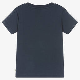 Frugi-Blue Organic Cotton Planet T-Shirt | Childrensalon Outlet