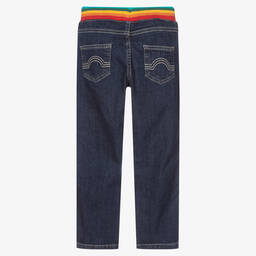 Frugi-Blue Organic Cotton Rainbow Waist Jeans | Childrensalon Outlet