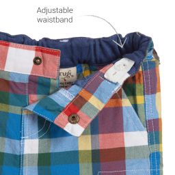 Frugi-Boys Blue Check Cotton Shorts | Childrensalon Outlet