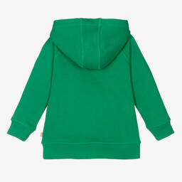 فروجي-توب هودي بسحّاب قطن عضوي لون أخضر للأولاد | Childrensalon Outlet