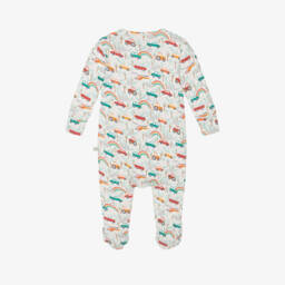 Frugi-Boys Ivory Tractor Print Babygrow | Childrensalon Outlet