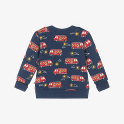 Frugi-Boys Navy Cotton Fire Truck Top | Childrensalon Outlet