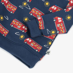 Frugi-Boys Navy Cotton Fire Truck Top | Childrensalon Outlet