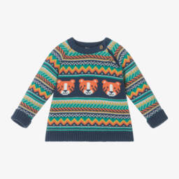 Frugi-Boys Navy Fair Isle Jumper | Childrensalon Outlet