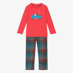 Frugi-Boys Red Cotton Truck Pyjamas | Childrensalon Outlet
