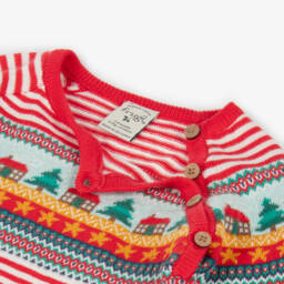 Frugi-Boys Red Knit Babygrow | Childrensalon Outlet
