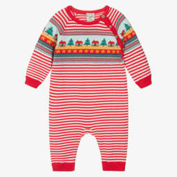 Frugi-Boys Red Knit Babygrow | Childrensalon Outlet