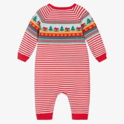 Frugi-Boys Red Knit Babygrow | Childrensalon Outlet
