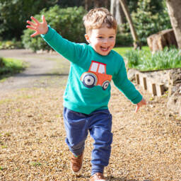 Frugi-سويتشيرت بطبعة جرار لون أخضر للأولاد | Childrensalon Outlet