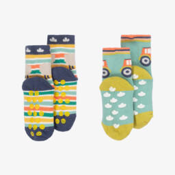 Frugi-جوارب مريحة خضراء للأولاد - عبوة من قطعتين | Childrensalon Outlet