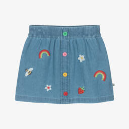 Frugi-Girls Blue Denim Rainbow Skirt | Childrensalon Outlet