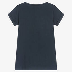 فروجي-تيشيرت قطن عضوي لون كحلي وألوان قوس قزح للبنات | Childrensalon Outlet